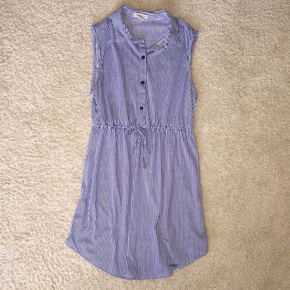 blue striped dress
